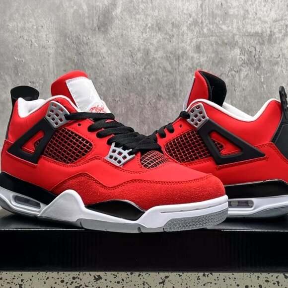 Kids 4 Retro Design Red Sneakers – Lifestyle & Sports Shoes - Picture 2 of 6